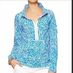 Lilly Pulitzer Solar Blue Night Swim Popover Top